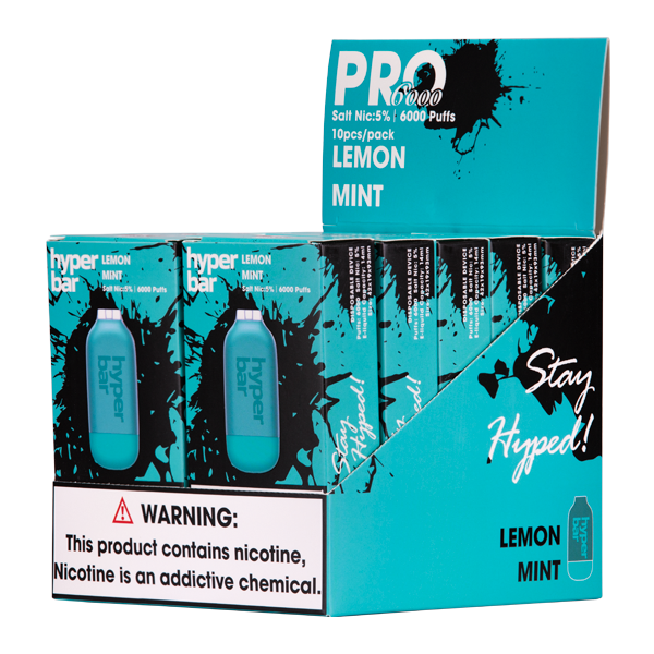Lemon Mint Hyper Bar Pro 6000 | Vape King Australia Lemon Mint Hyper Bar Pro 6000 - Image 3