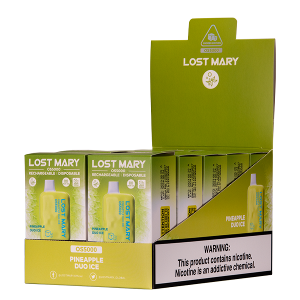 Pineapple Duo Ice Lost Mary OS5000 | Vape King Australia Pineapple Duo Ice Lost Mary OS5000 disposable vape - view 1 - Aus Vape King