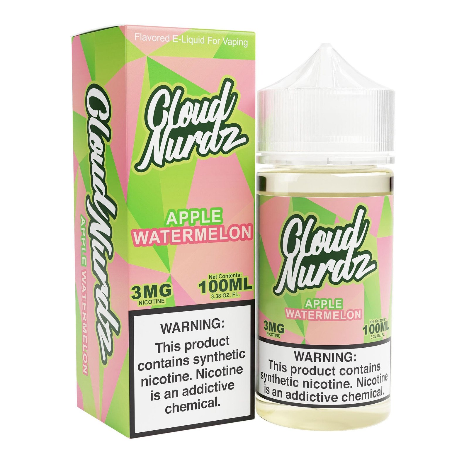 Cloud Nurdz Apple Watermelon 100ml Synthetic Nic Vape Juice | Aus Vape King Australia Cloud Nurdz Apple Watermelon 100ml Synthetic Nic Vape Juice